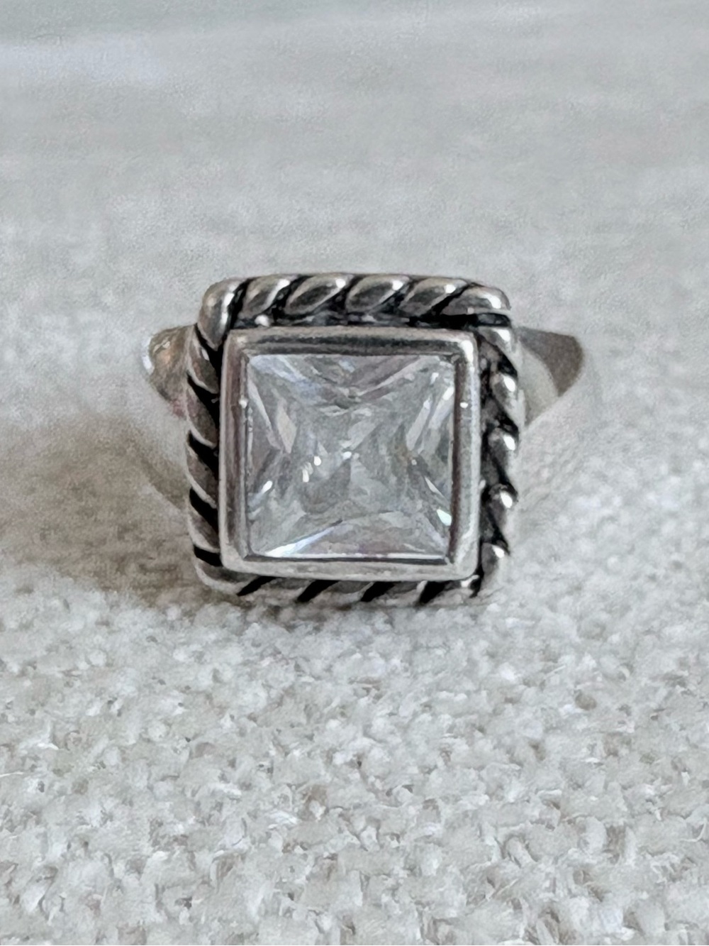 Silpada Elizabeth Sterling Silver Cubic Zirconia Ring,R0836, Size 6